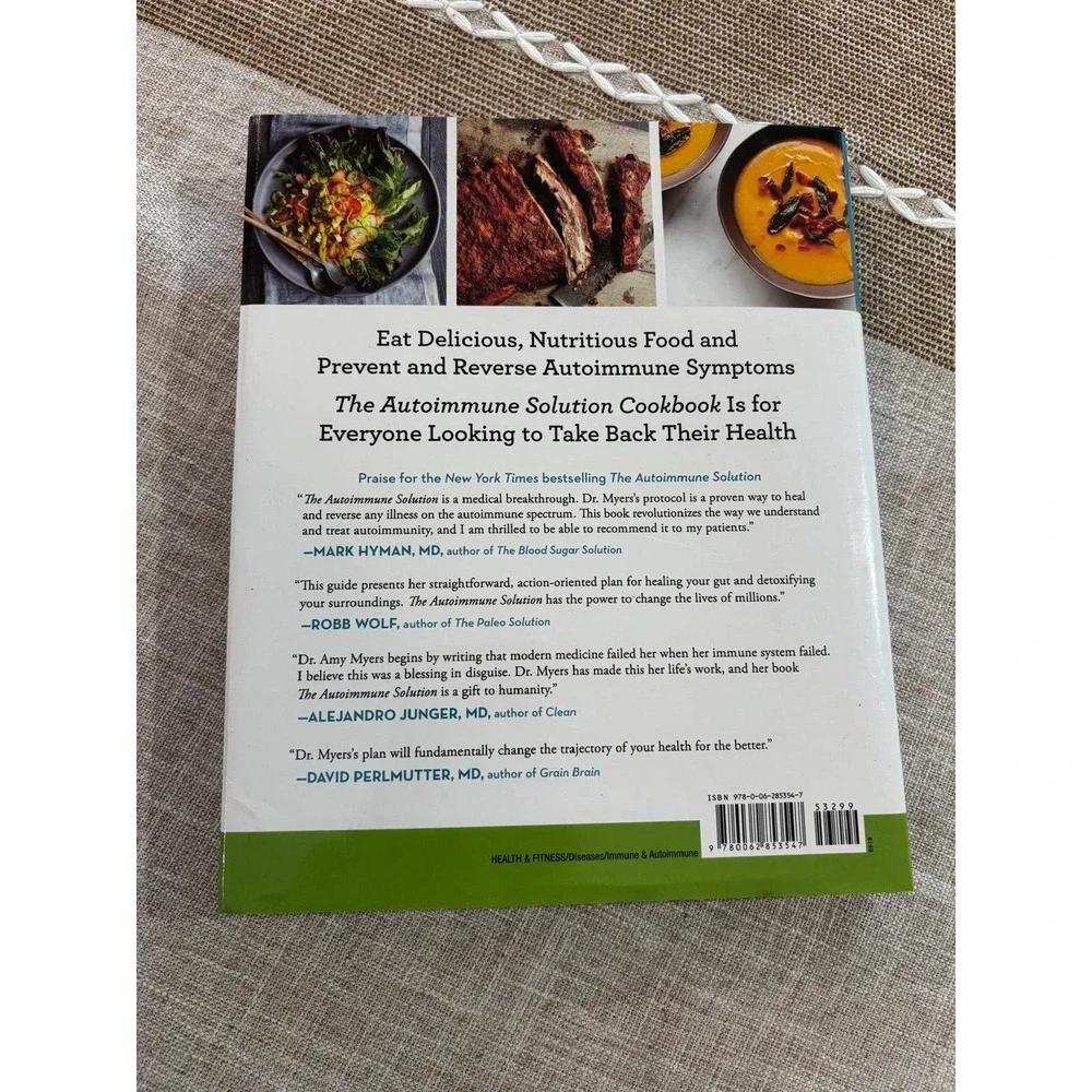 The Autoimmune Solution Cookbook Amy Myers MD Hardcover 150 Recipes Healthy Diet